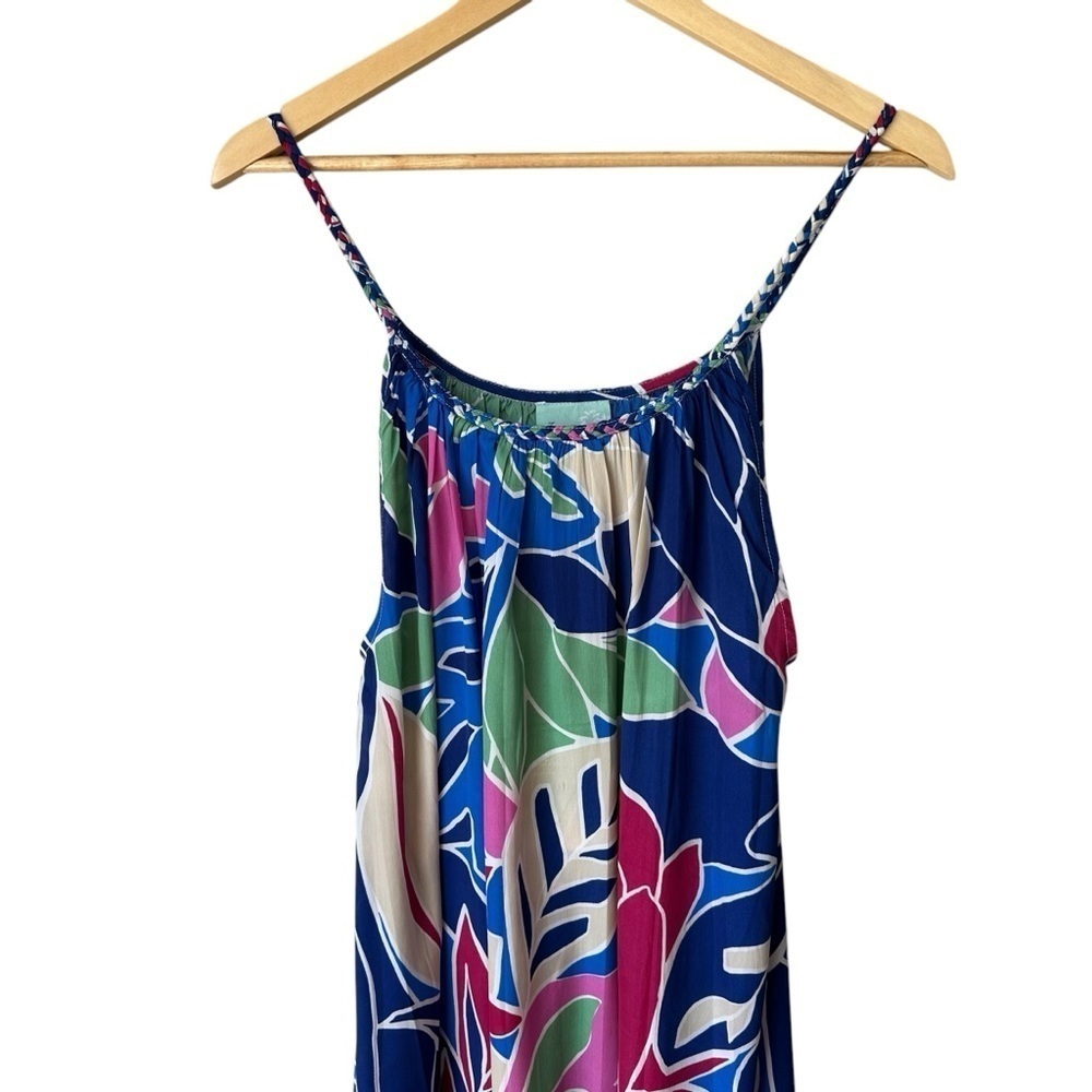NEW True Destinations Maxi Sun Dress Swim Coverup Tropical Leaf Print, Medium - Picture 4 of 10